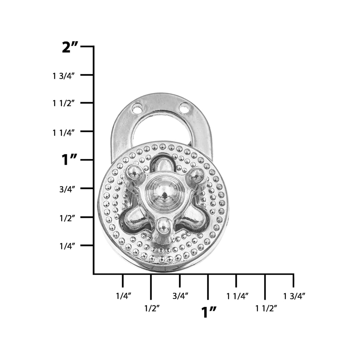 1 1/8" Nickel, Turn Lock, Zinc Alloy