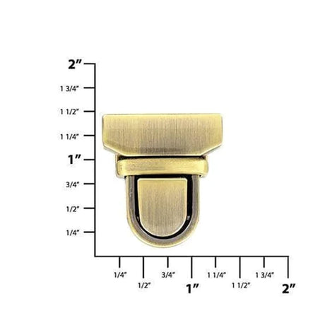 1 3/16" Antique Brass, Tuck Catch, Zinc Alloy