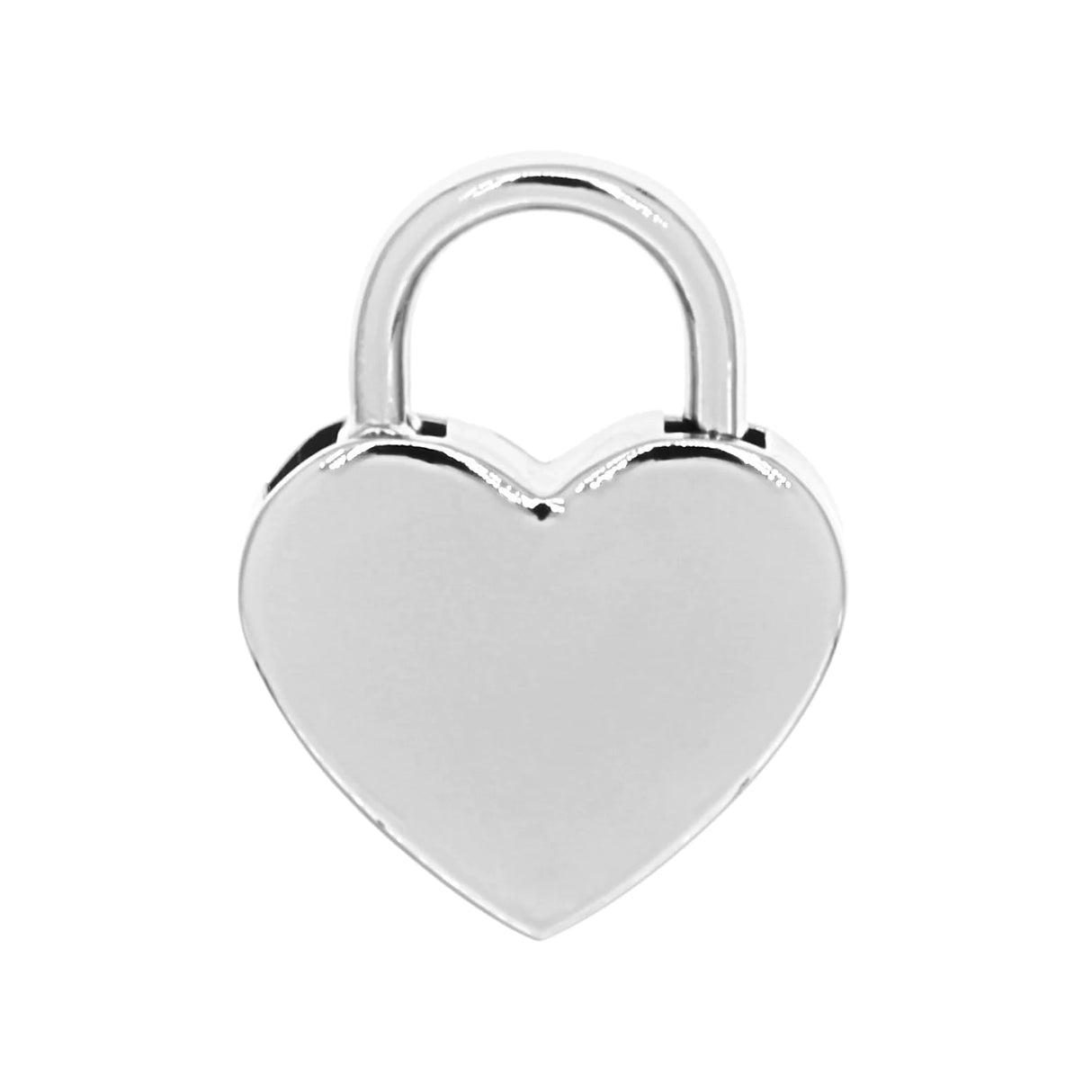 1 3/16" Shiny Nickel, Heart Padlock W/2 Keys, Zinc Alloy-PK4