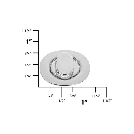 1 3/16" Nickel, Turn Lock, Zinc Alloy