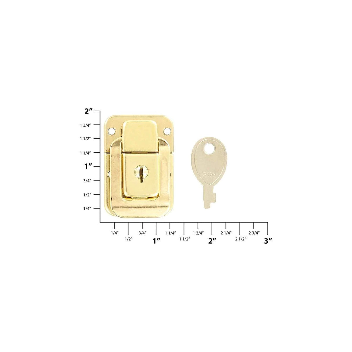1 3/4" Brass, Lock, Steel, #F-11-BP