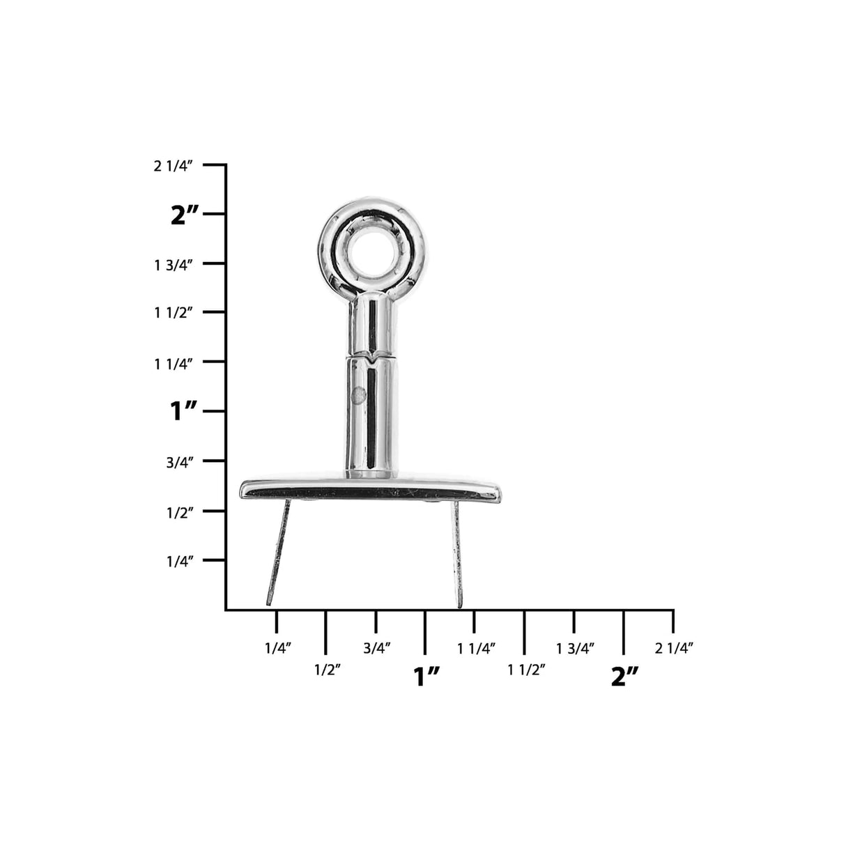 1 3/4" Shiny Nickel, Triple Plate Turn Lock, Zinc Alloy, #P-2390-NIC