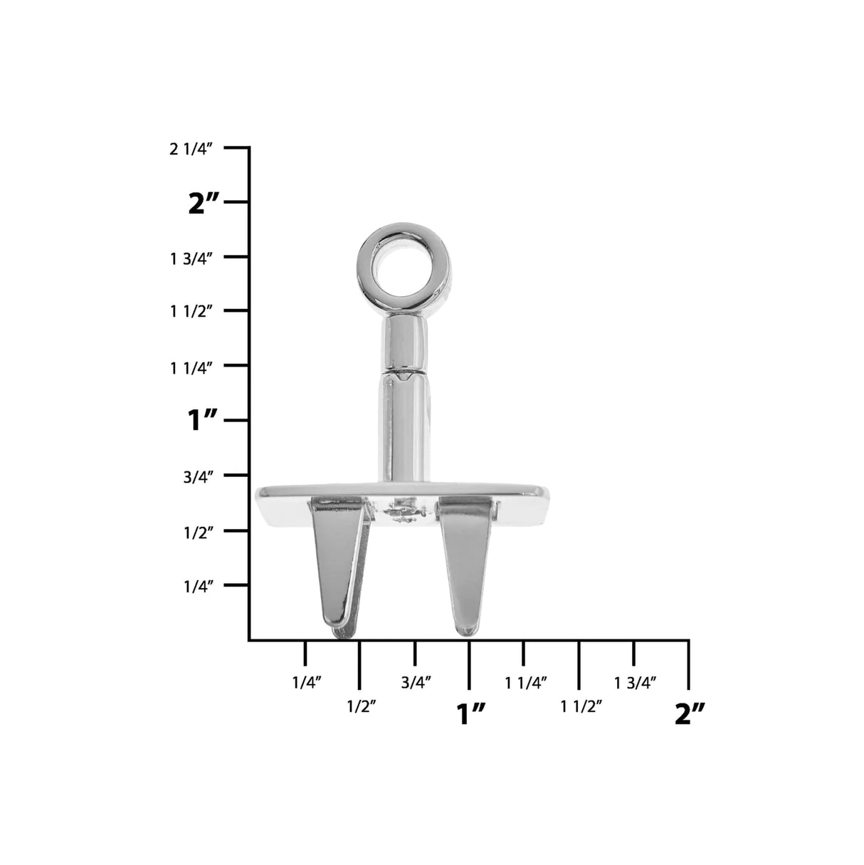 1 3/4" Shiny Nickel, Triple Plate Turn Lock, Zinc Alloy, #P-2908-NIC