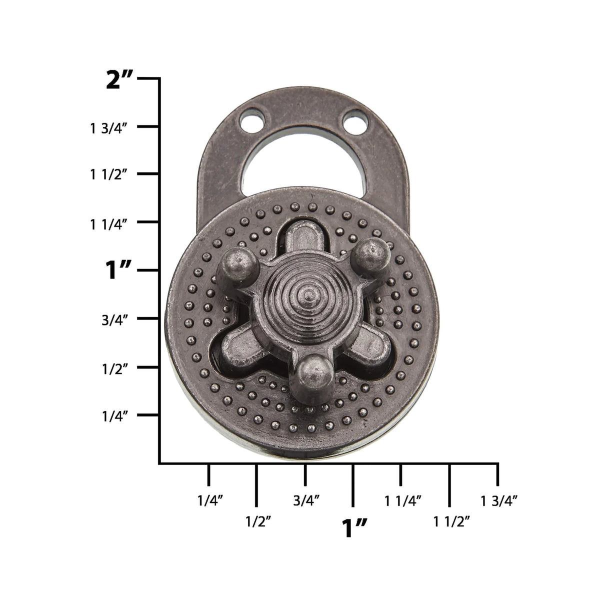 1 3/8" Antique Nickel, Turn Lock, Zinc Alloy