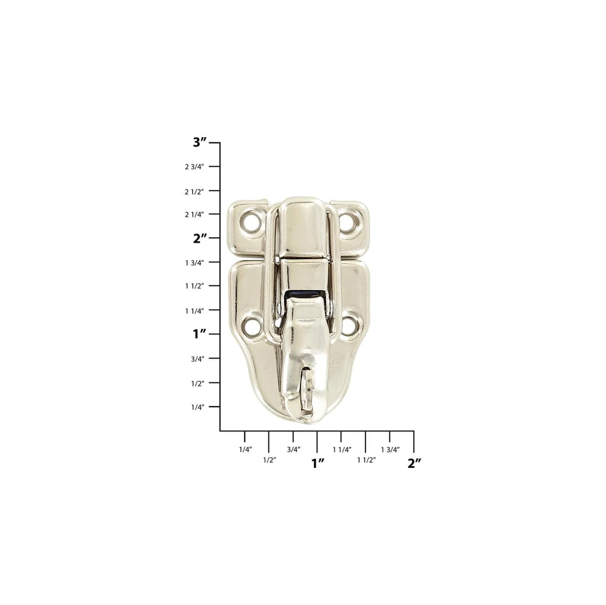 2 3/8" Nickel, Drawbolt w/ Padlock Loop, Steel