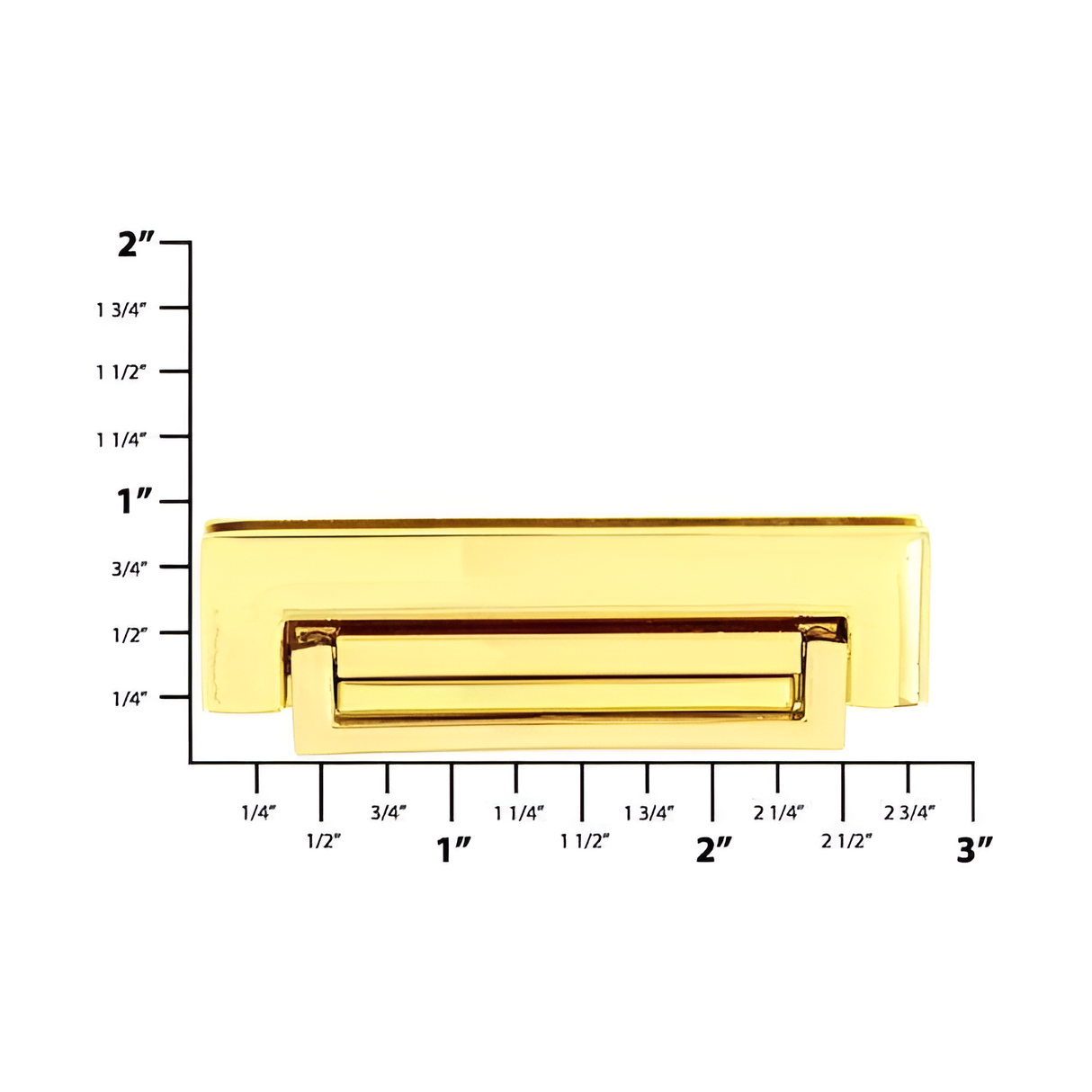 2 5/8" Gold, Flap Drop Lock, Zinc Alloy