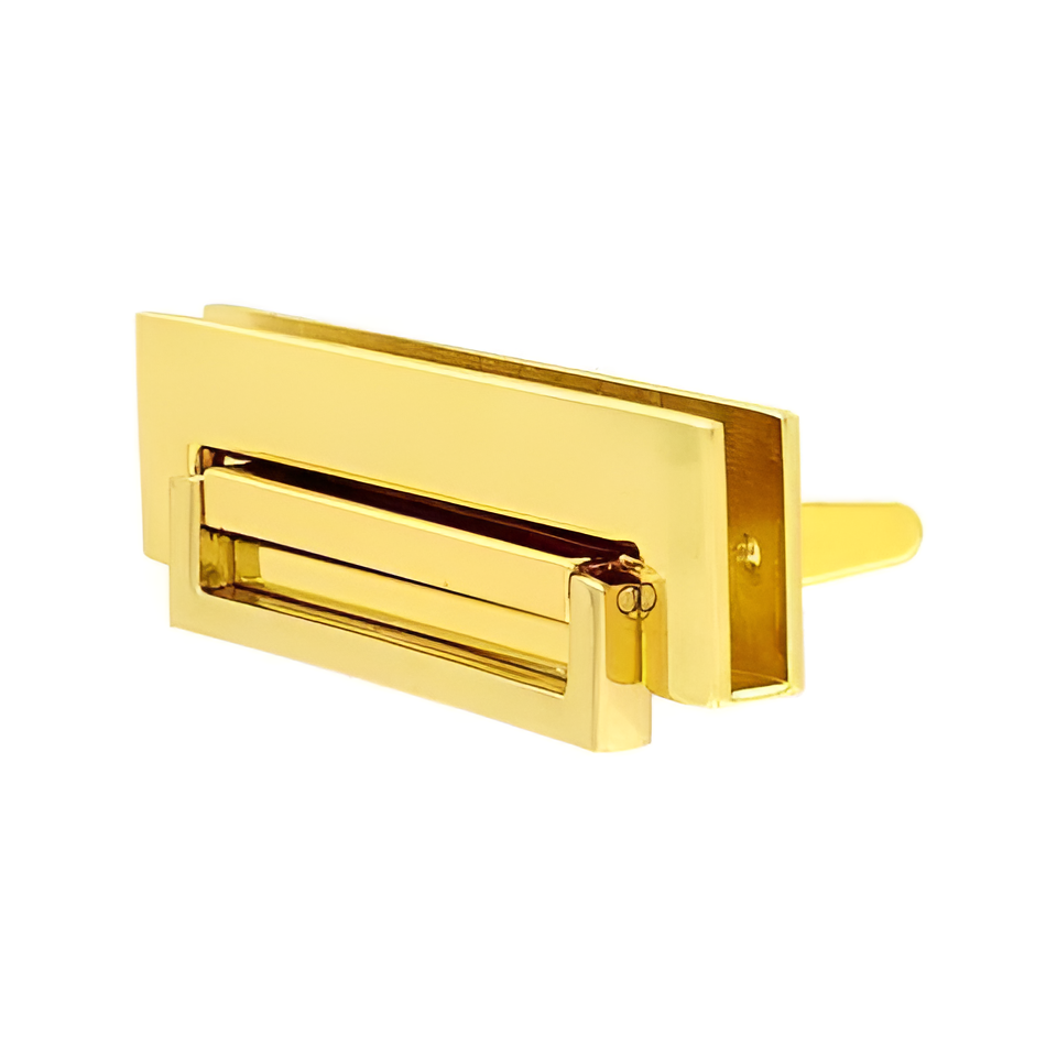 2 5/8" Gold, Flap Drop Lock, Zinc Alloy
