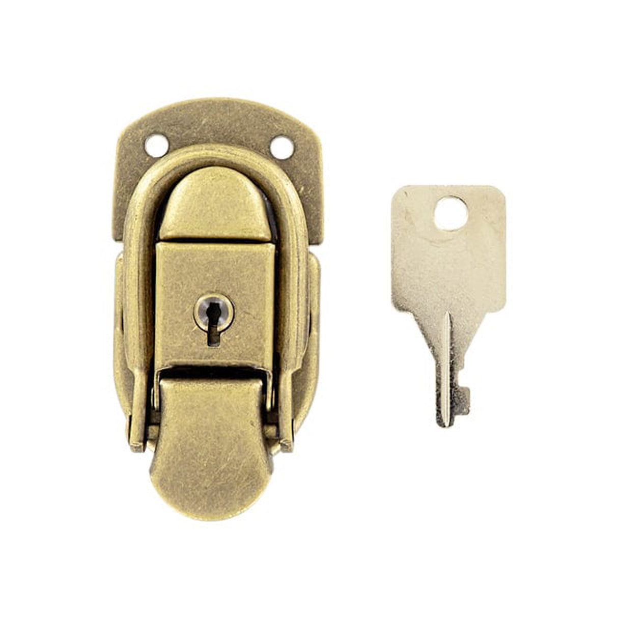 2 7/16" Antique Brass, Locking Drawbolt, Steel