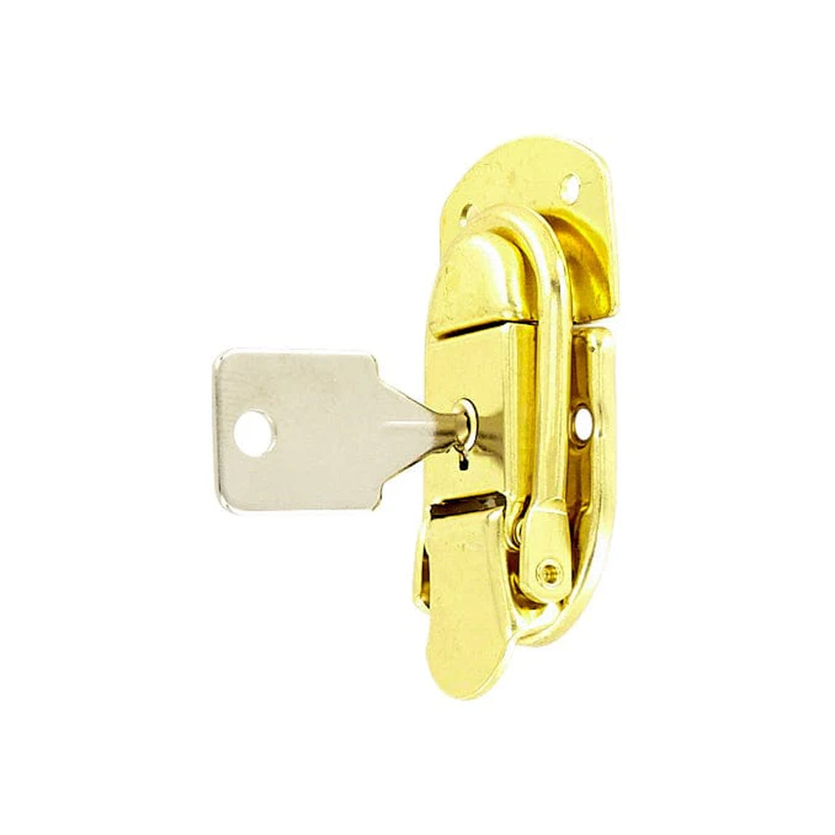 2 7/16" Brass, Locking Drawbolt, Steel