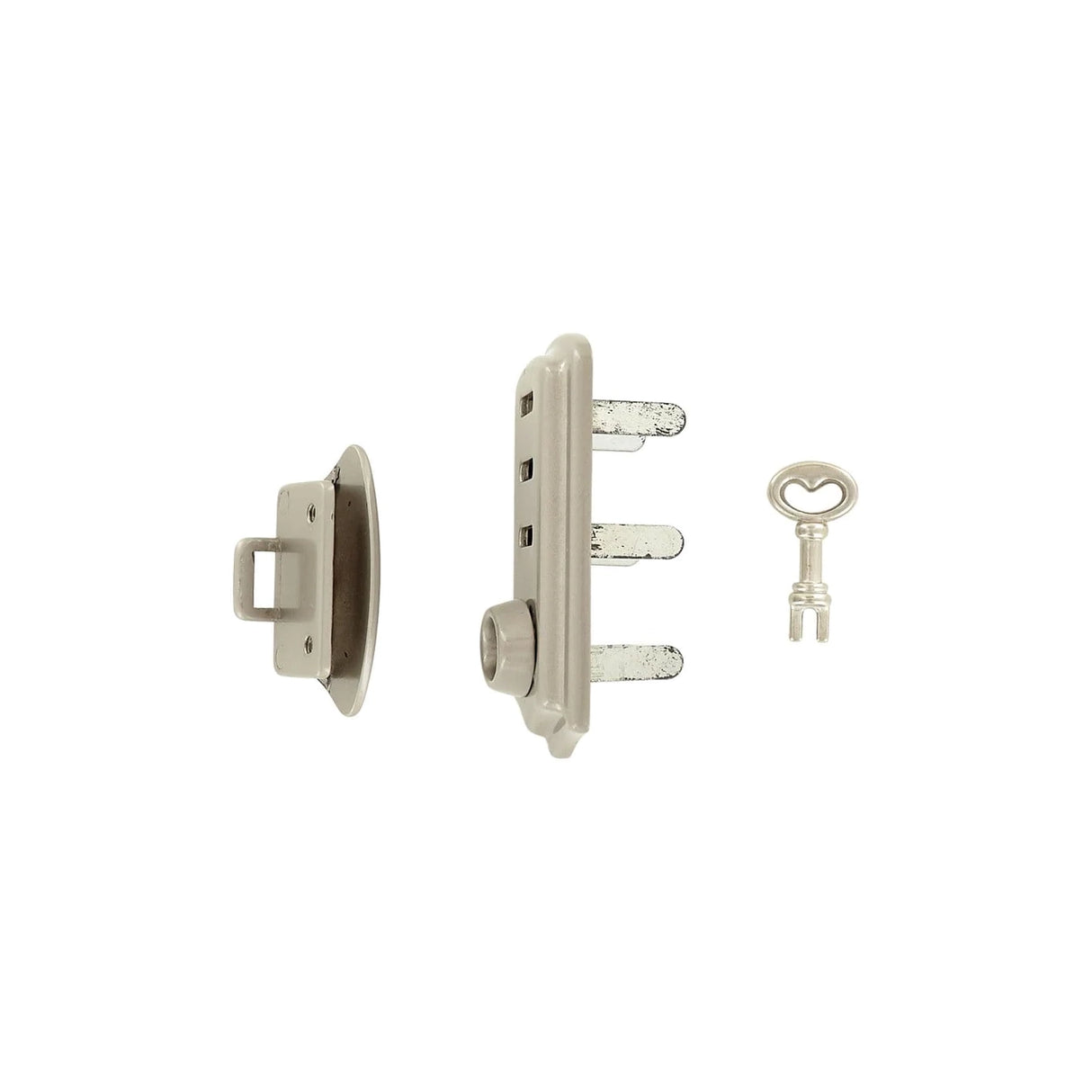 2 7/8" Satin Nickel, 3-Position Flap Lock, Zinc Alloy