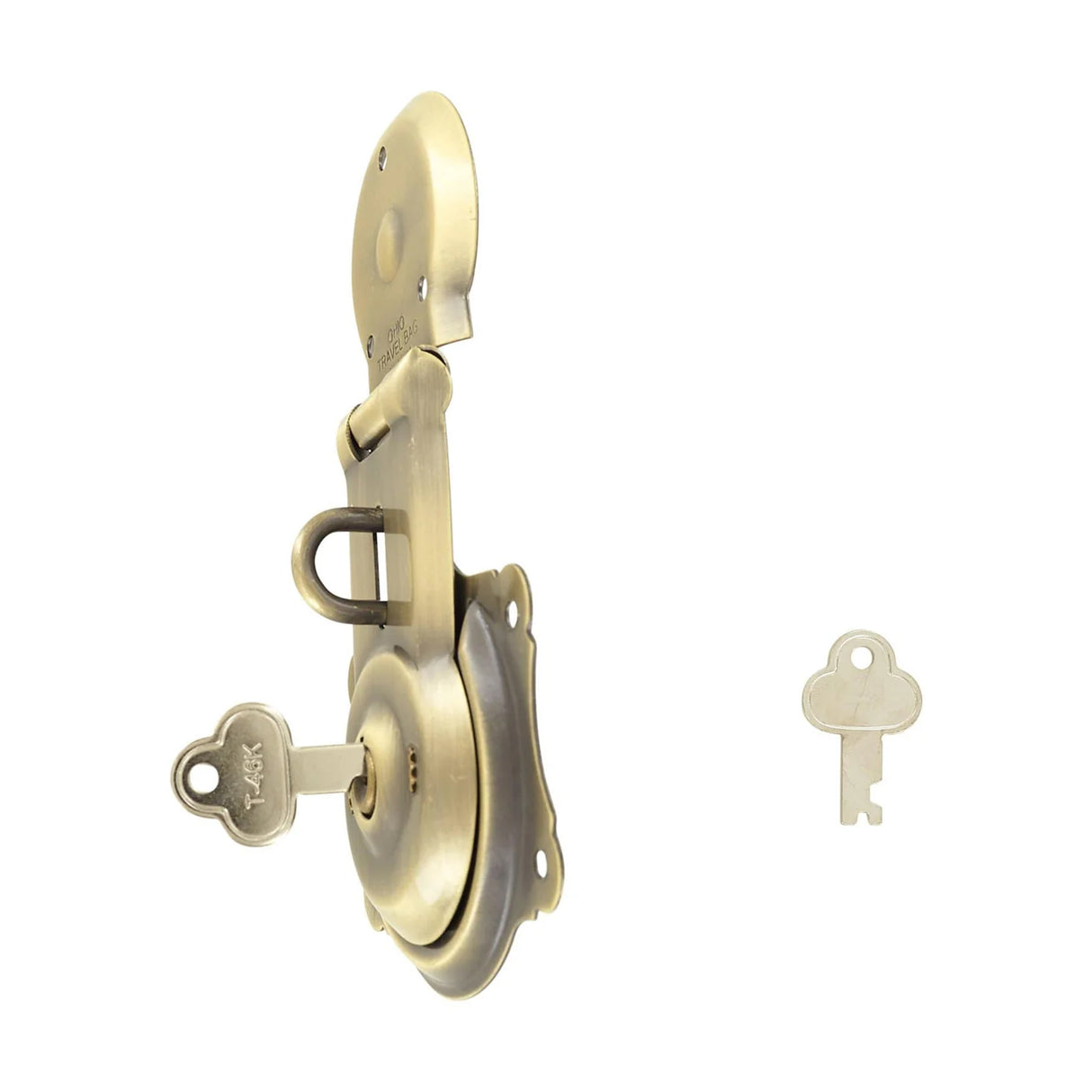 3 1/2" Brushed Antique Brass, Trunk Lock, Steel