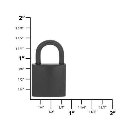 3/4" Matte Black, Padlock, Solid Brass