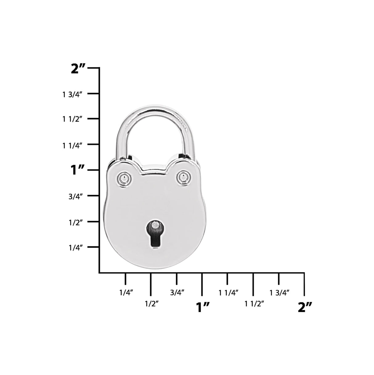 5/8" Shiny Nickel, Padlock, Zinc Alloy