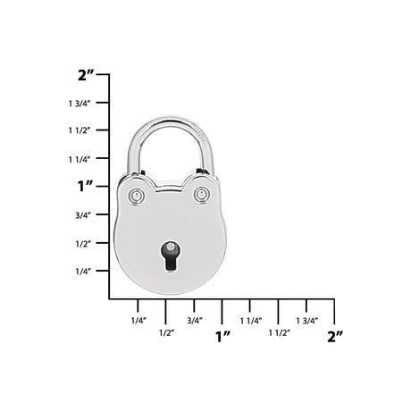 5/8" Shiny Nickel, Padlock, Zinc Alloy