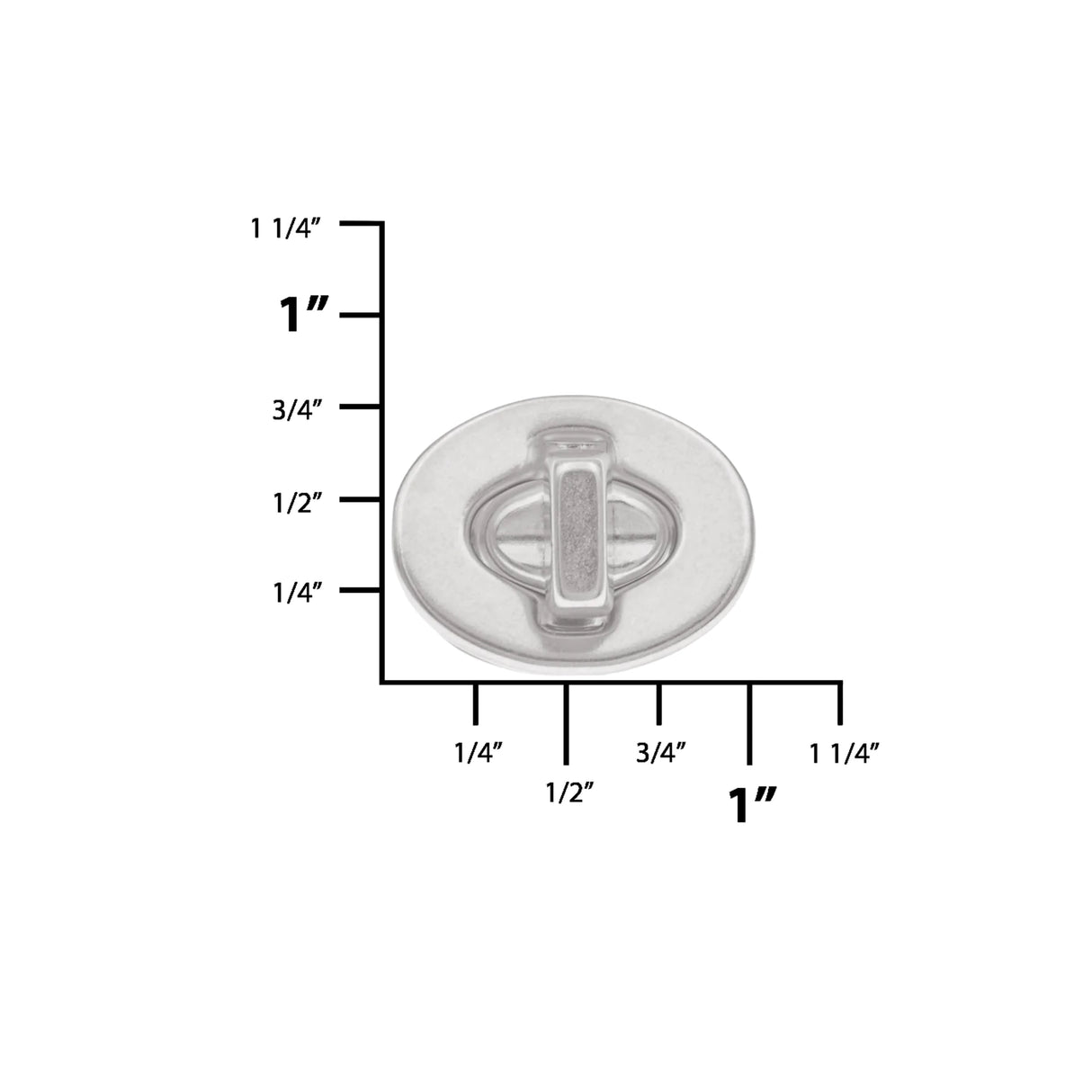 5/8" Nickel, Turn Lock, Solid Brass