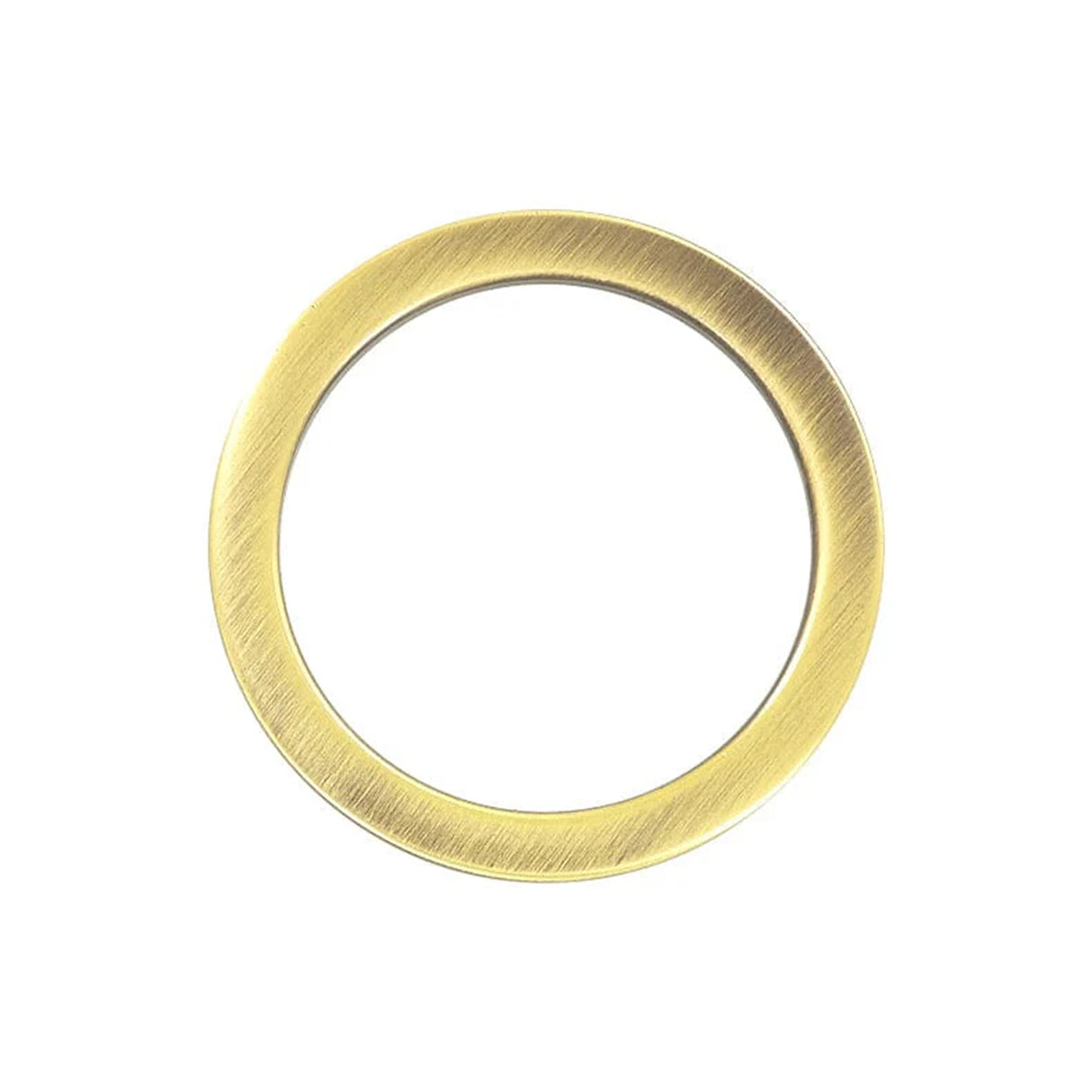 1 1/2" Brushed Antique Brass, Cast Flat Round Ring, Zinc Alloy