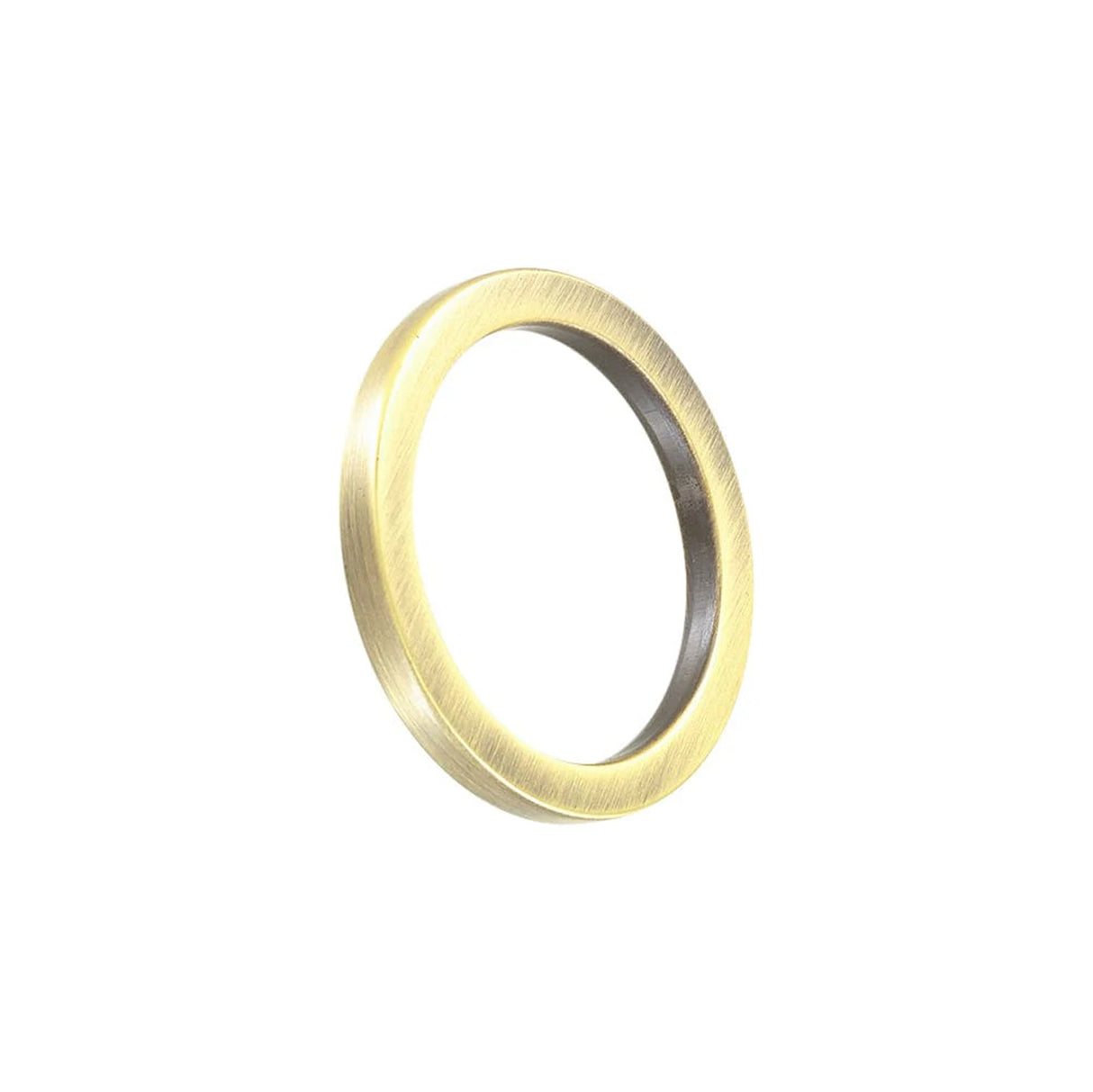 1 1/2" Brushed Antique Brass, Cast Flat Round Ring, Zinc Alloy