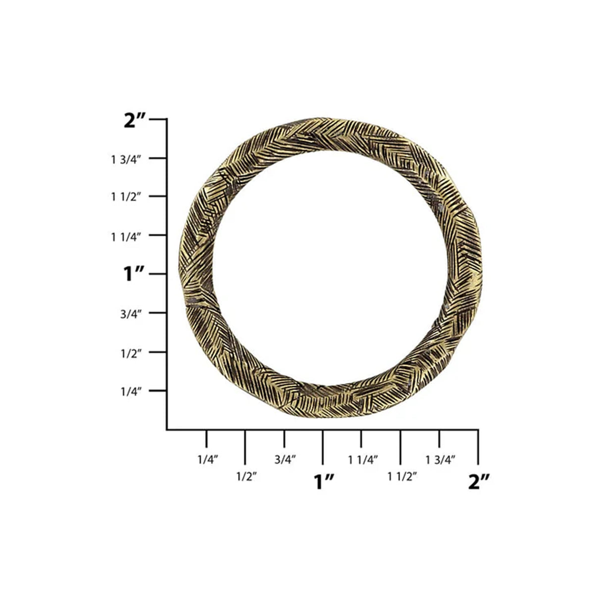 1 1/2" Antique Brass, Round Ring, Zinc Alloy
