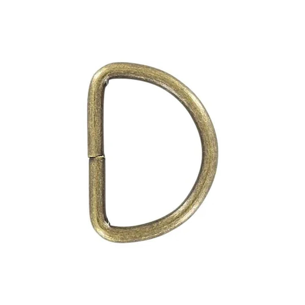 1 1/2" Antique Brass, Welded D Ring, Steel