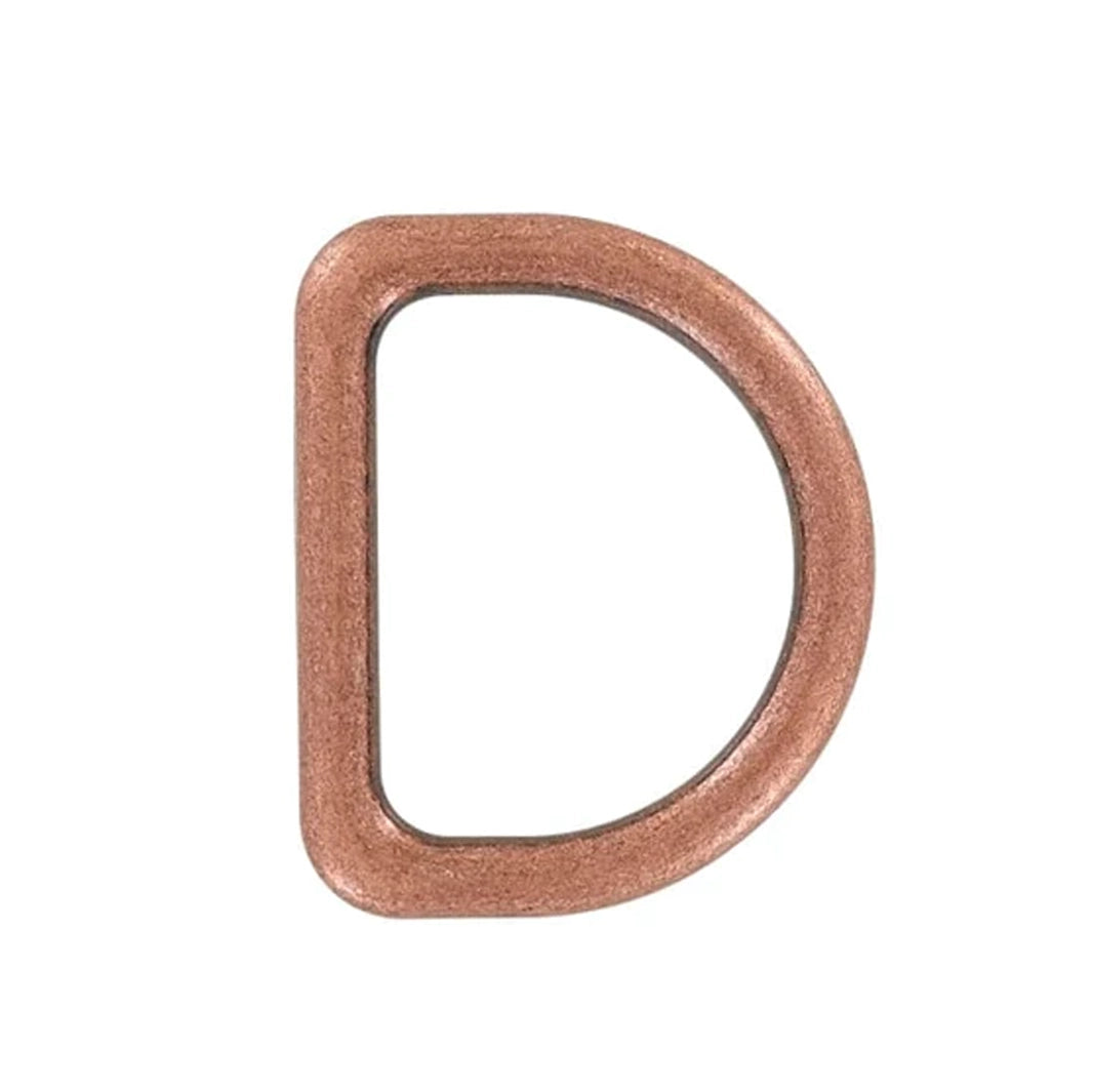 1 1/2" Antique Copper, Cast D-Ring, Zinc Alloy