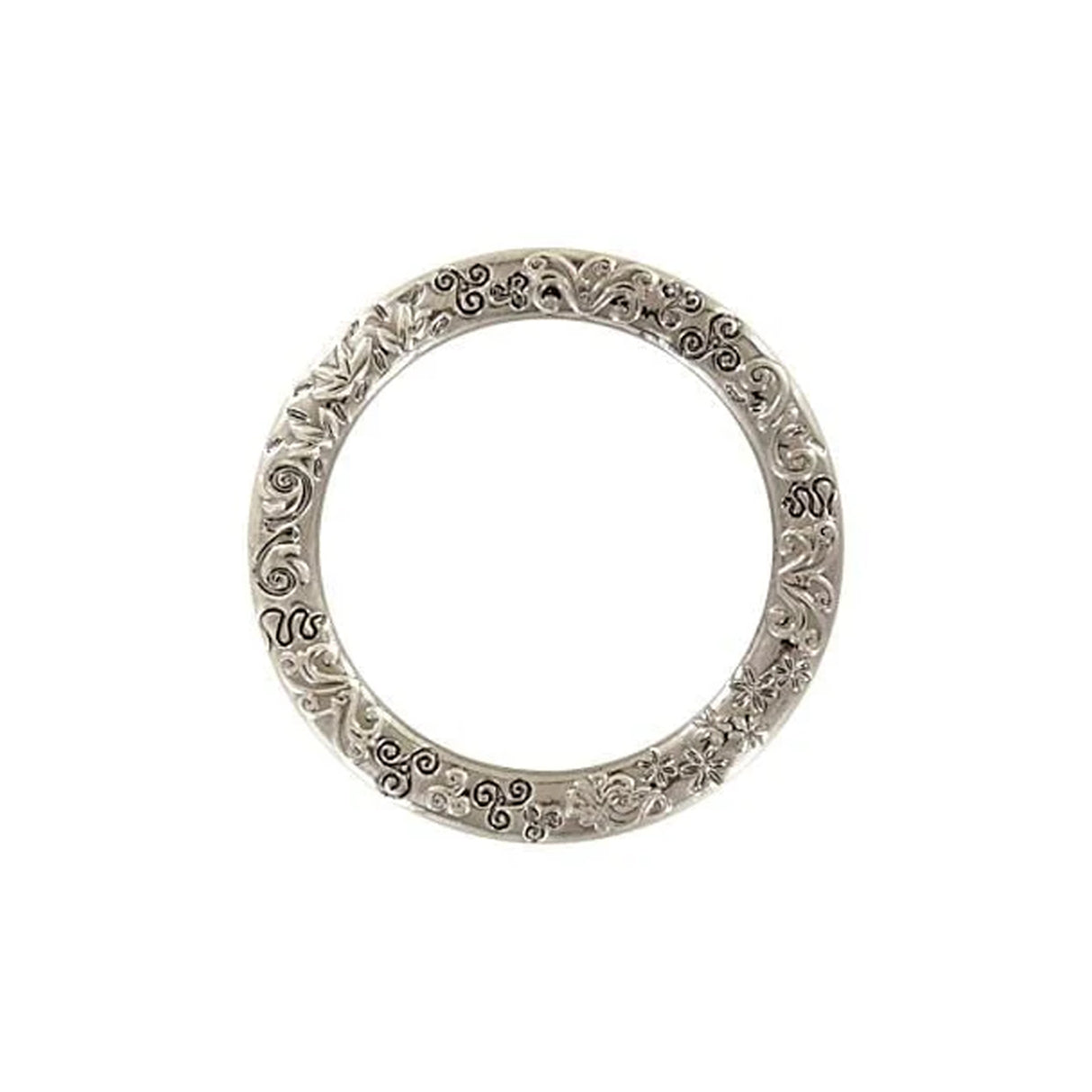 1 1/2" Antique Nickel, Cast Flat Round Ring, Zinc Alloy