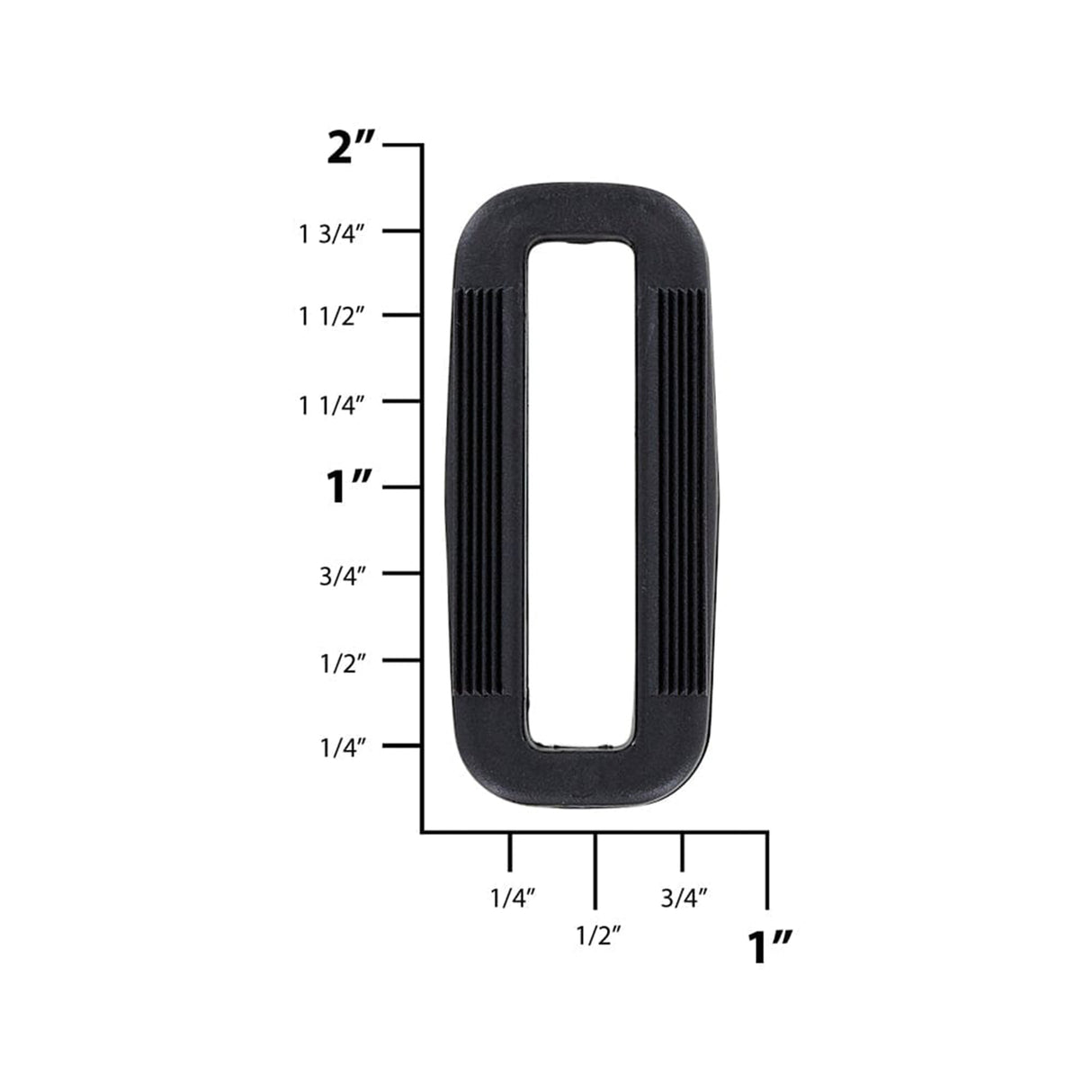 1 1/2" Black, Common Loop, Plastic