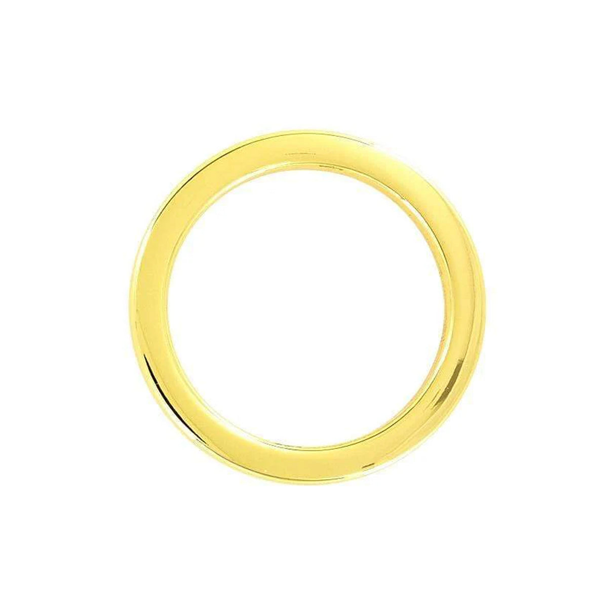1 1/2" Shiny Gold, Cast Flat Round Ring, Zinc Alloy