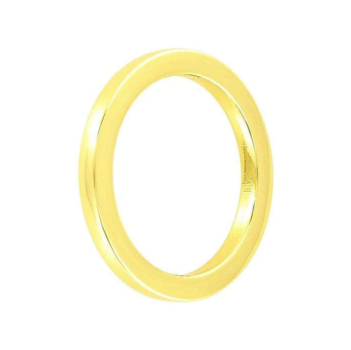 1 1/2" Shiny Gold, Cast Flat Round Ring, Zinc Alloy