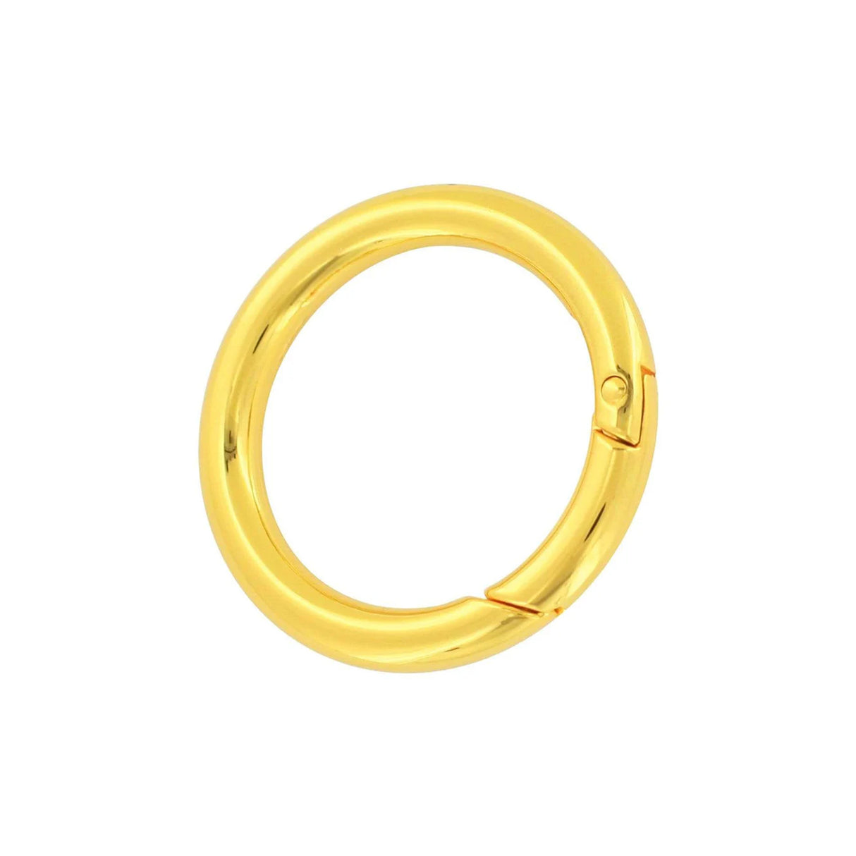 1 1/2" Shiny Gold, Spring Gate Round Ring, Zinc Alloy