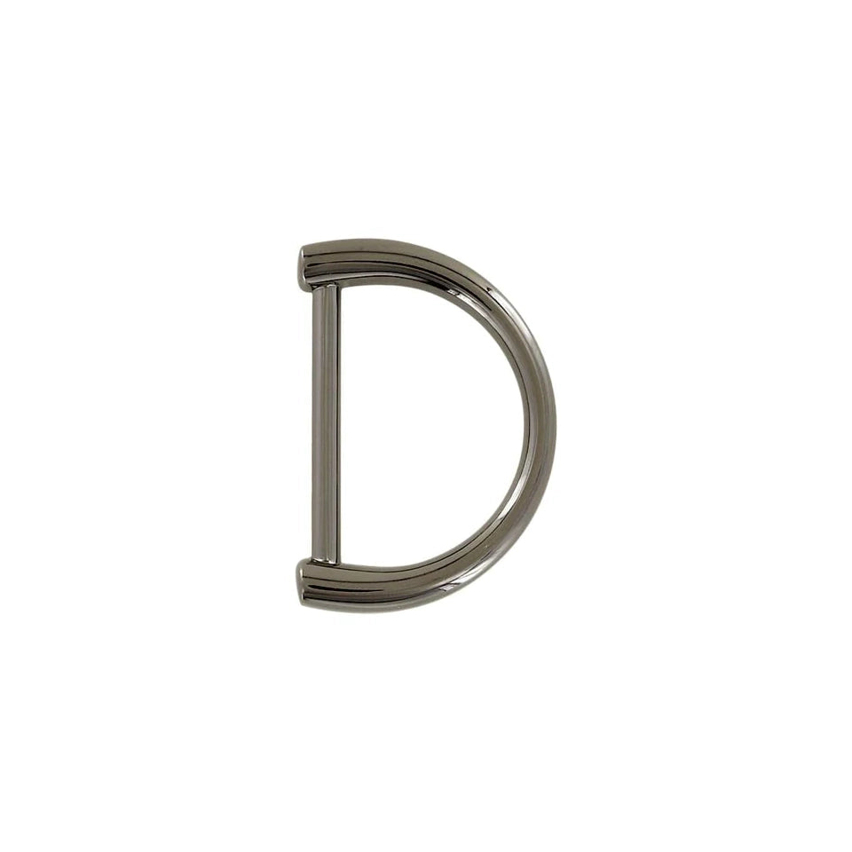 1 1/2" Shiny Gunmetal, D-Ring Handle Loop, Zinc Alloy