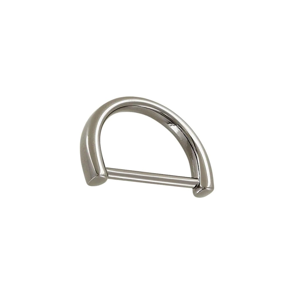 1 1/2" Shiny Gunmetal, D-Ring Handle Loop, Zinc Alloy