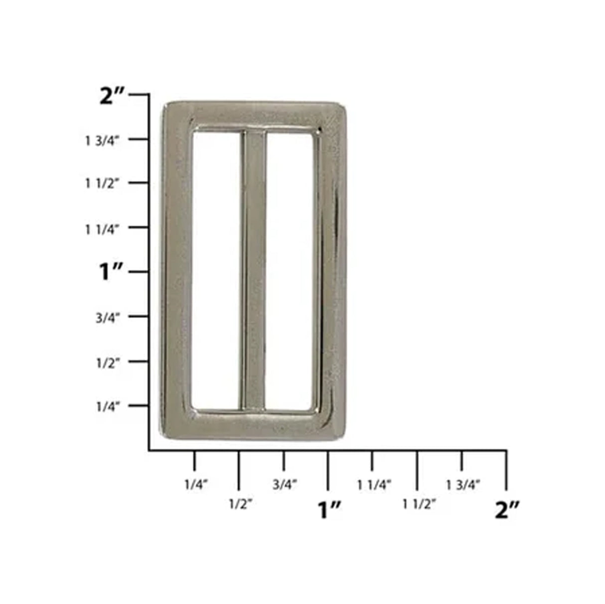 1 1/2" Gunmetal, Cast Strap Tri Glide Slider, Zinc Alloy