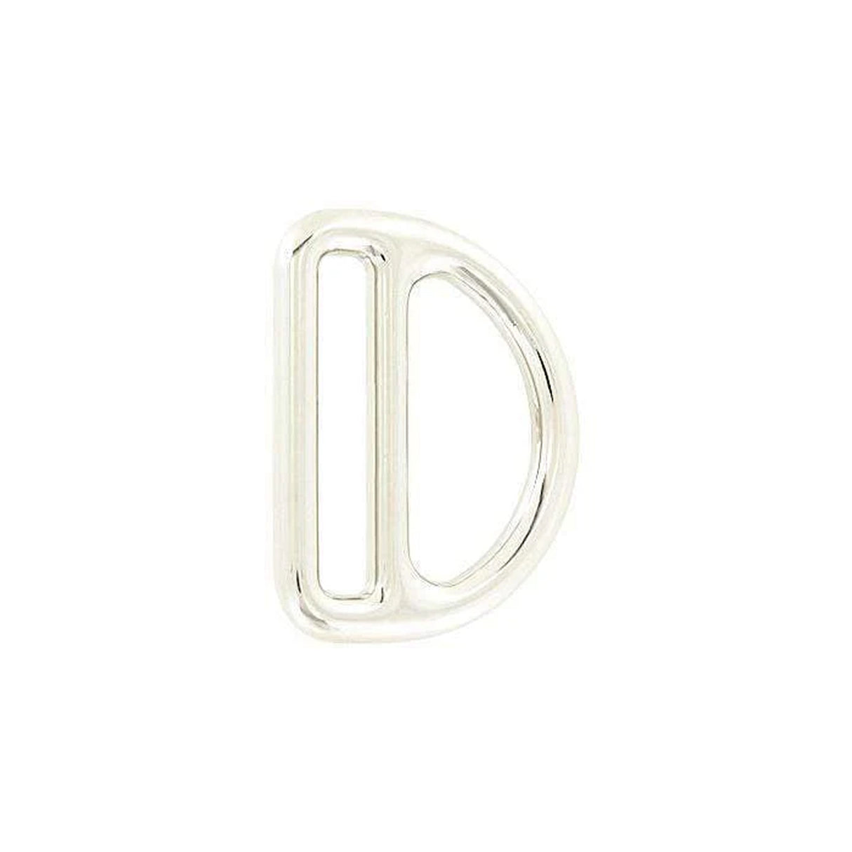 1 1/2" Nickel, Cast Double Loop D-Ring, Zinc Alloy