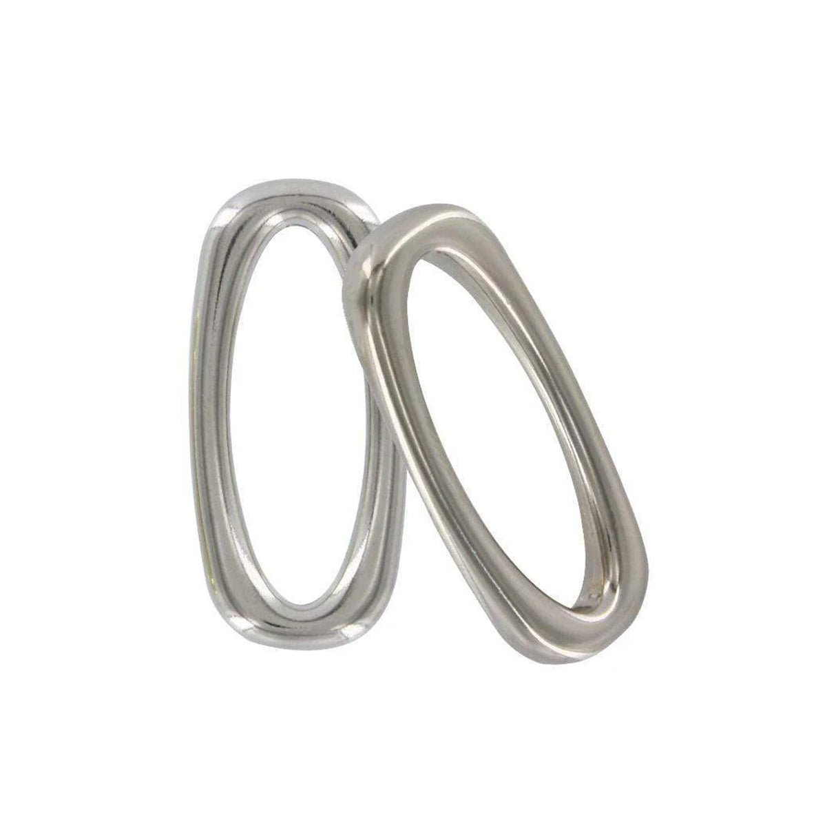1 1/2" Shiny Nickel, Rectangular Ring, Zinc Alloy