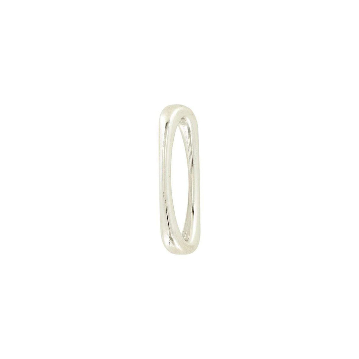 1 1/2" Shiny Nickel, Rectangular Ring, Zinc Alloy