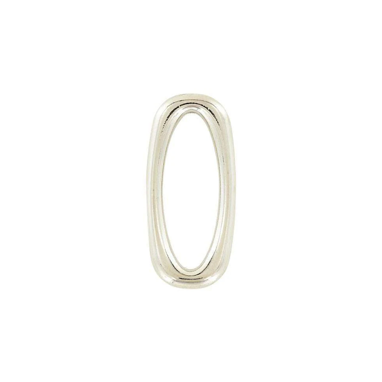 1 1/2" Shiny Nickel, Rectangular Ring, Zinc Alloy
