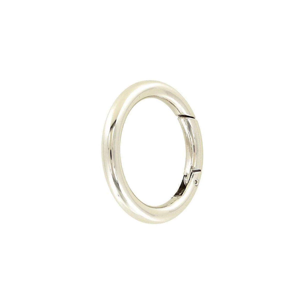 1 1/2" Shiny Nickel, Spring Gate Round Ring, Zinc Alloy