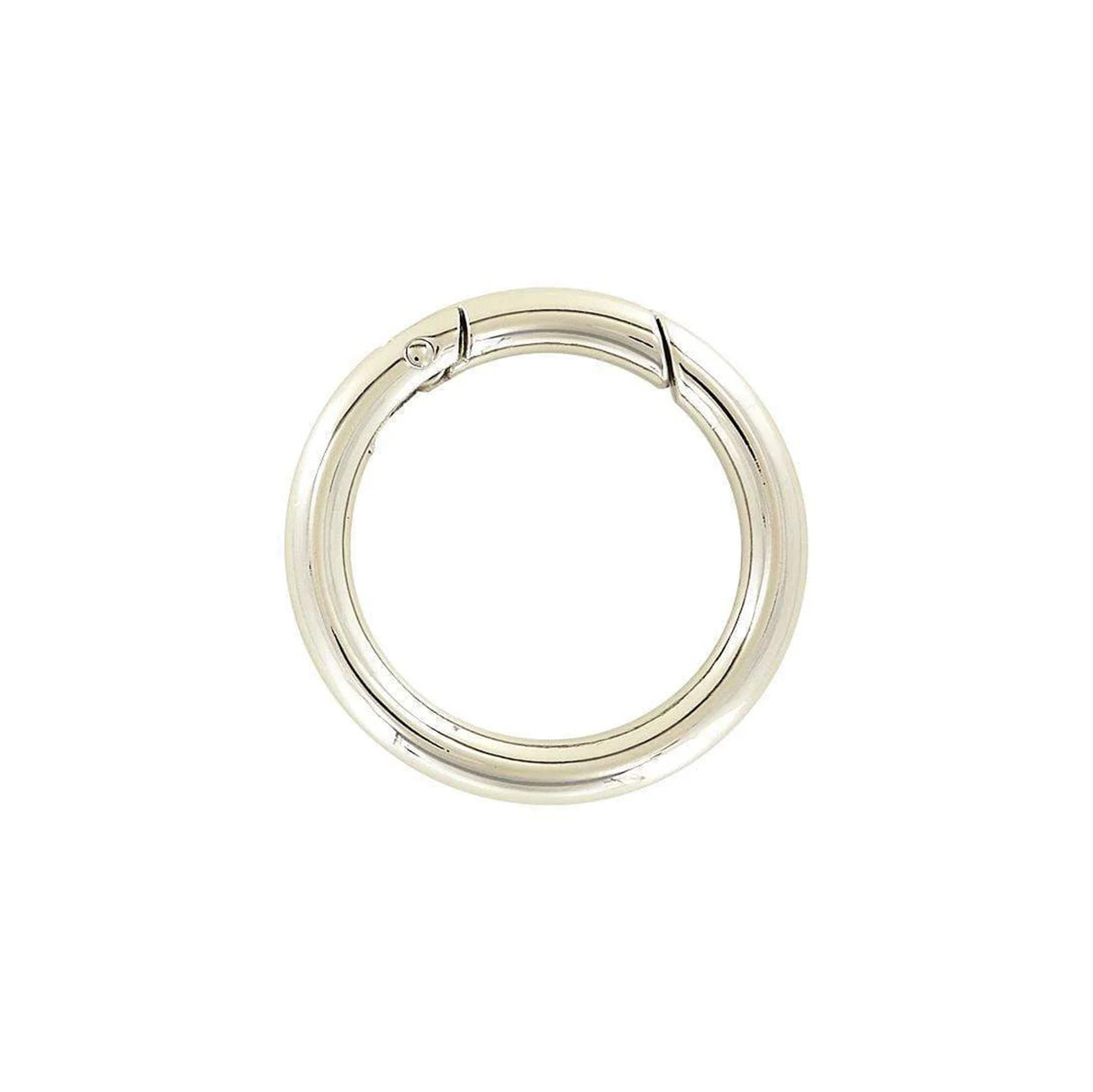 1 1/2" Shiny Nickel, Spring Gate Round Ring, Zinc Alloy