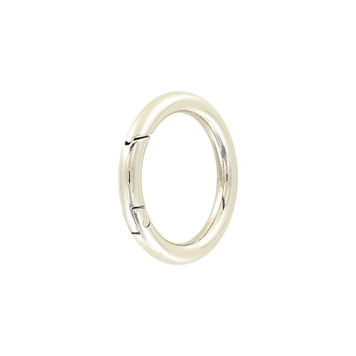 1 1/2" Shiny Nickel, Spring Gate Round Ring, Zinc Alloy