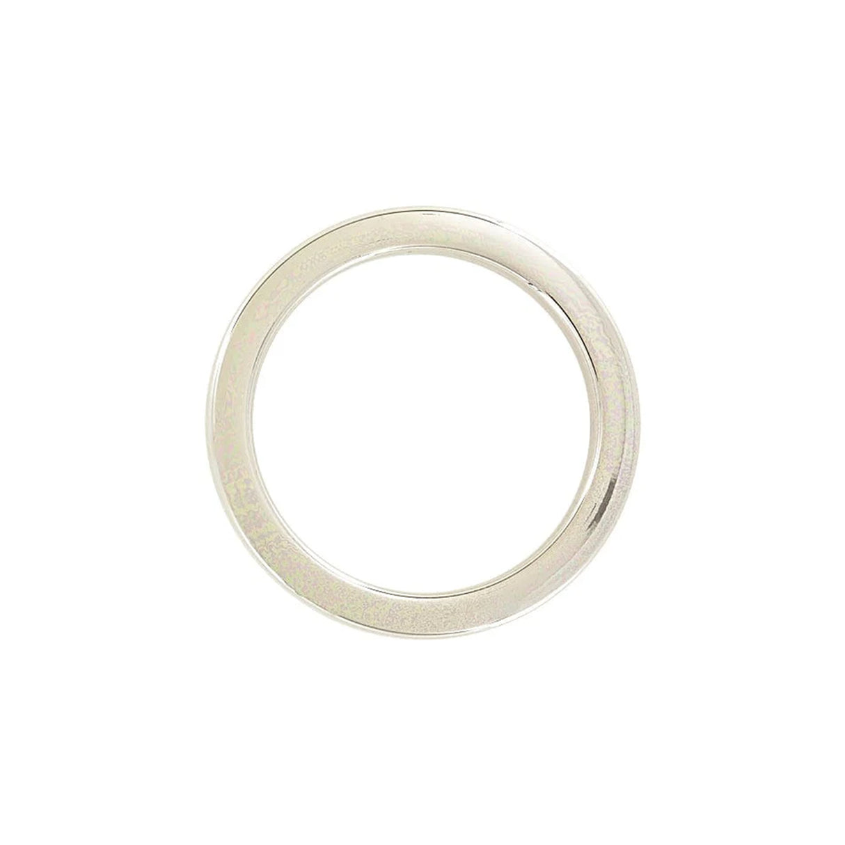 1 1/2" Shiny Nickel, Cast Flat Round Ring, Zinc Alloy
