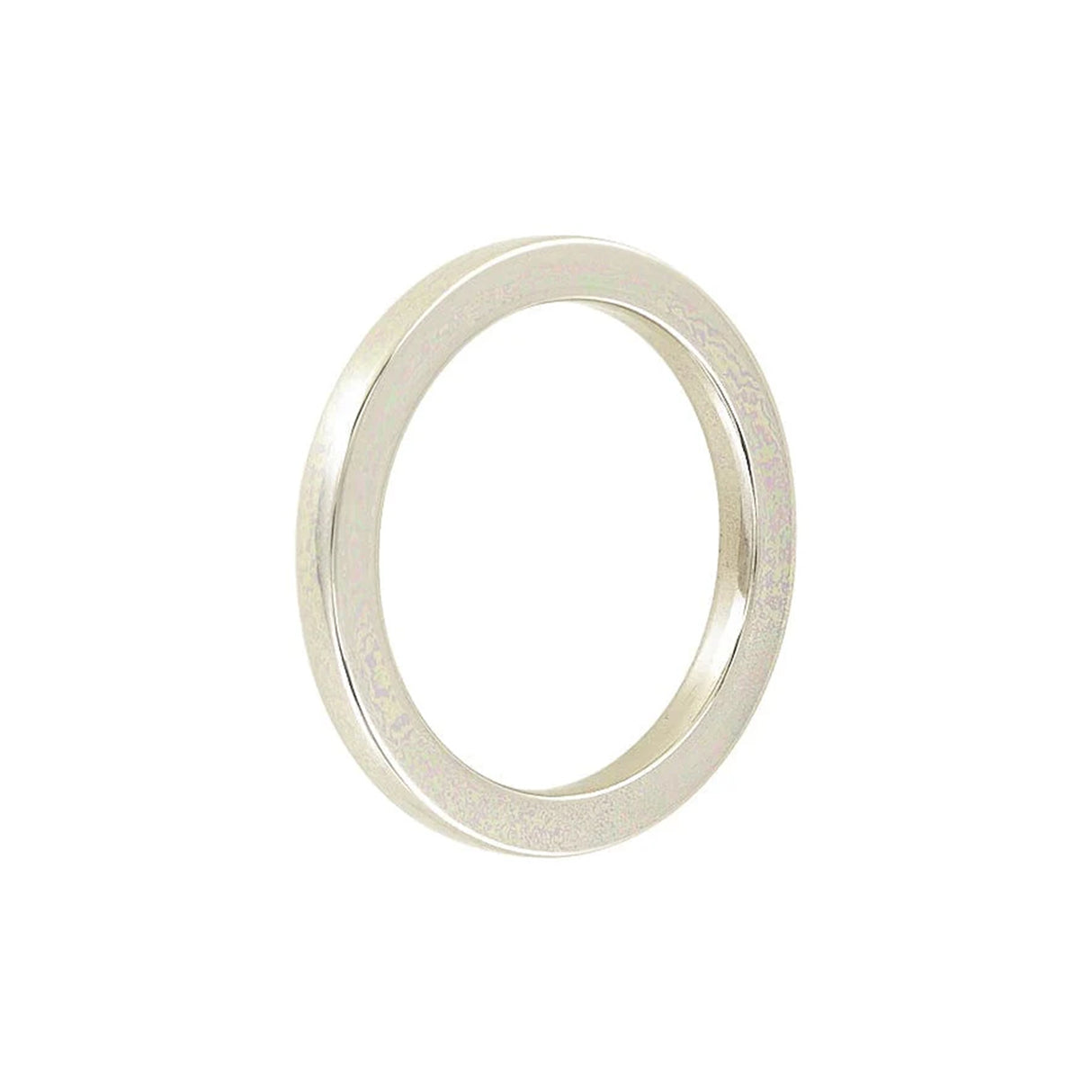 1 1/2" Shiny Nickel, Cast Flat Round Ring, Zinc Alloy