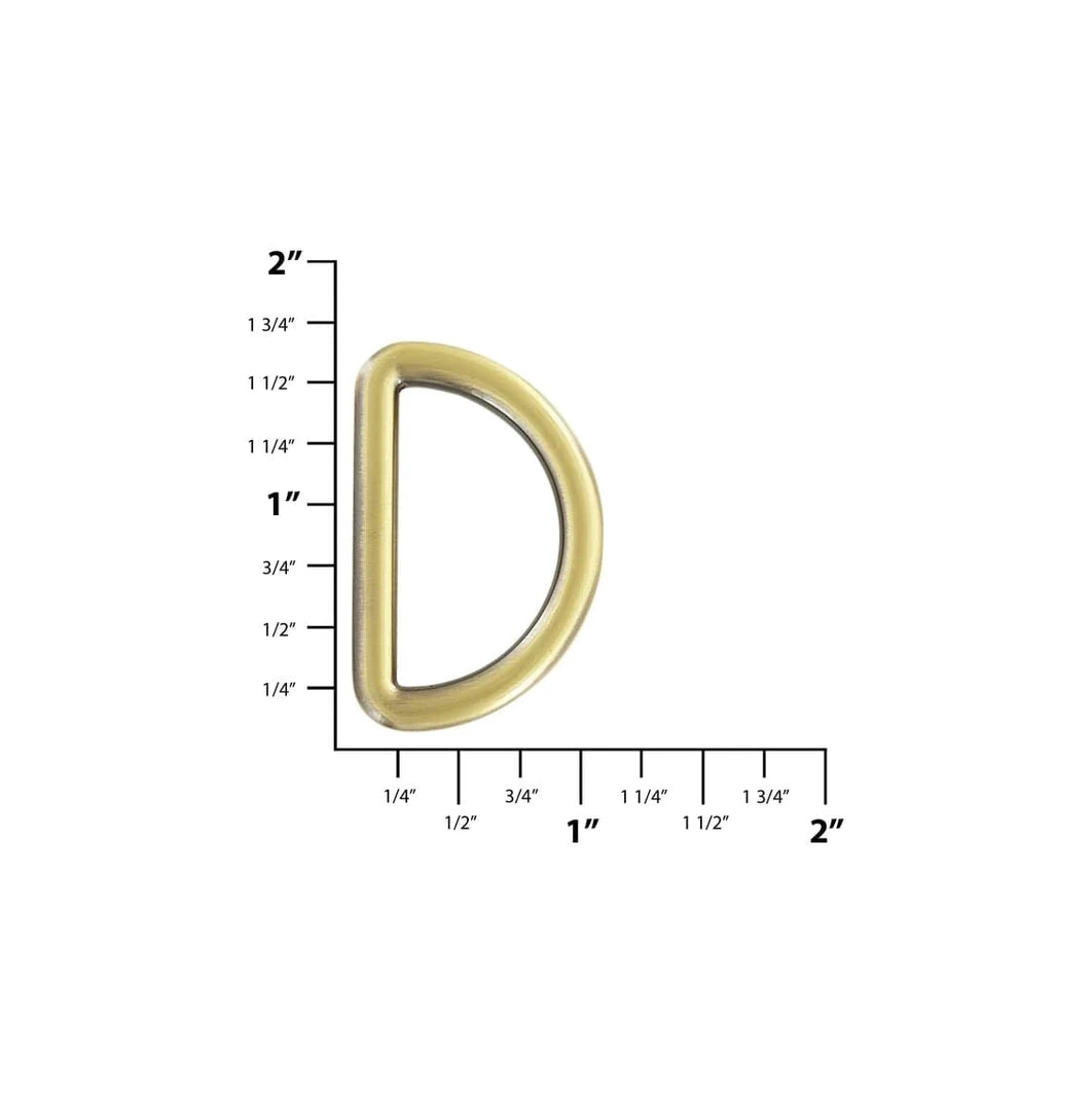 1 1/4"Antique Brass, Solid D Ring, Zinc Alloy