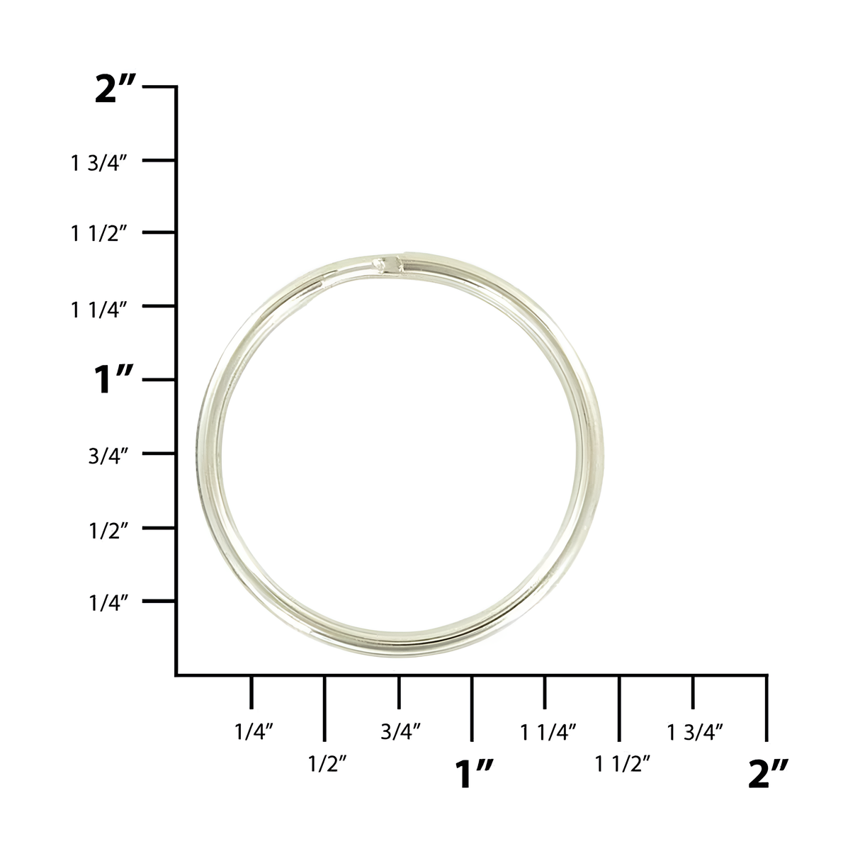 1 1/4" Nickel, Split Key Ring, Steel