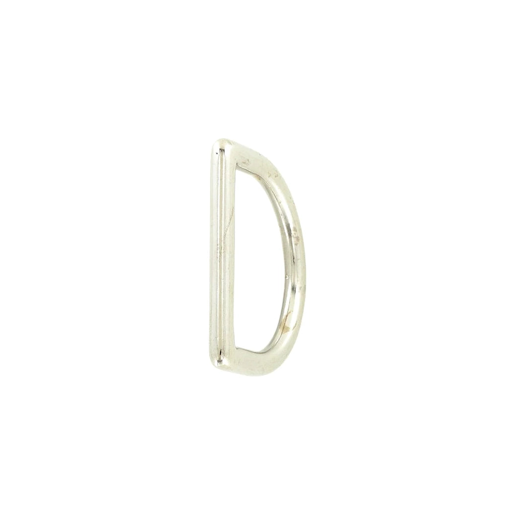 1 1/4" Shiny Nickel, Cast D-Ring, Zinc Alloy