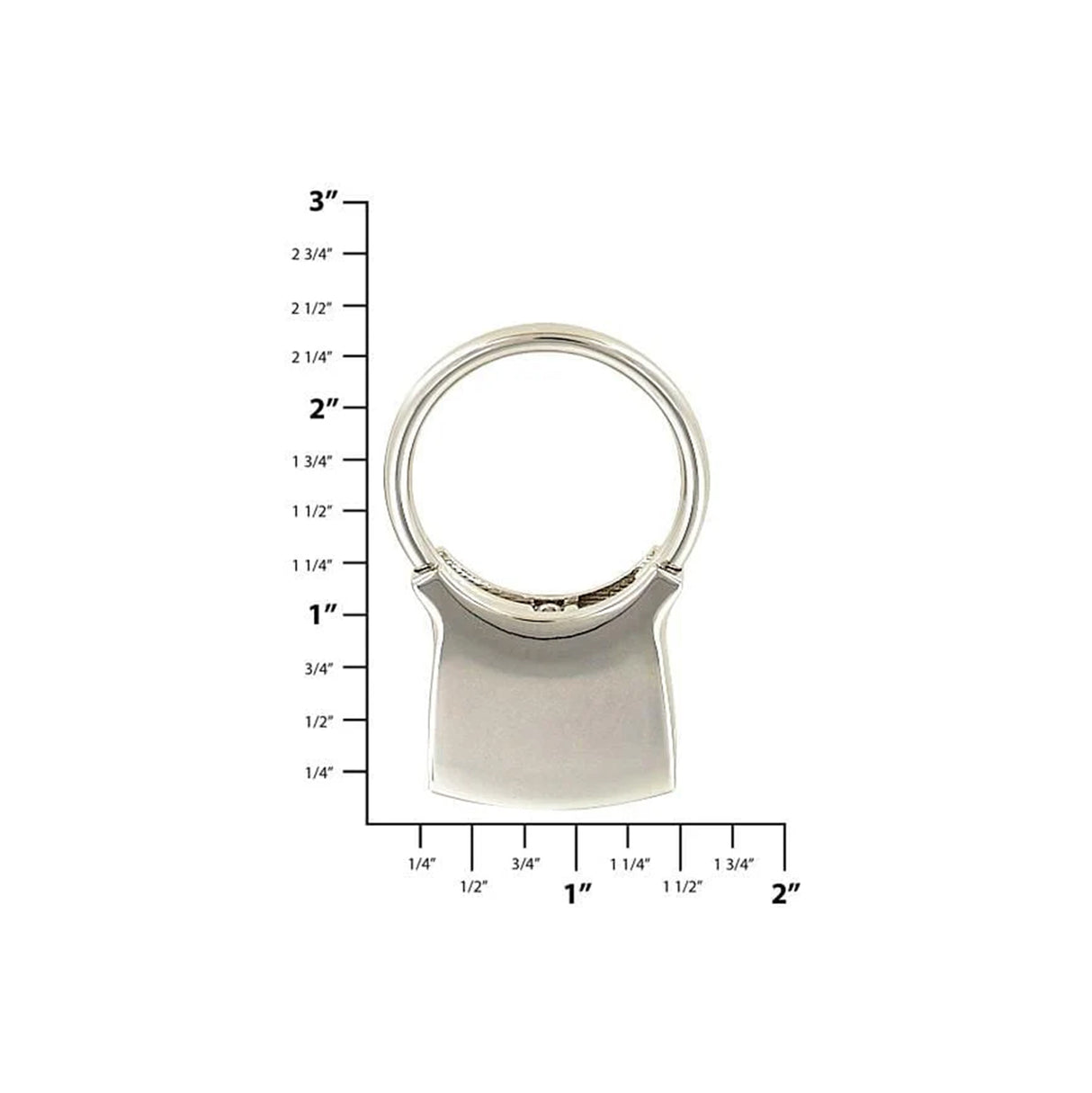 1 1/4" Shiny Nickel, Cast Key Fob Ring, Zinc Alloy