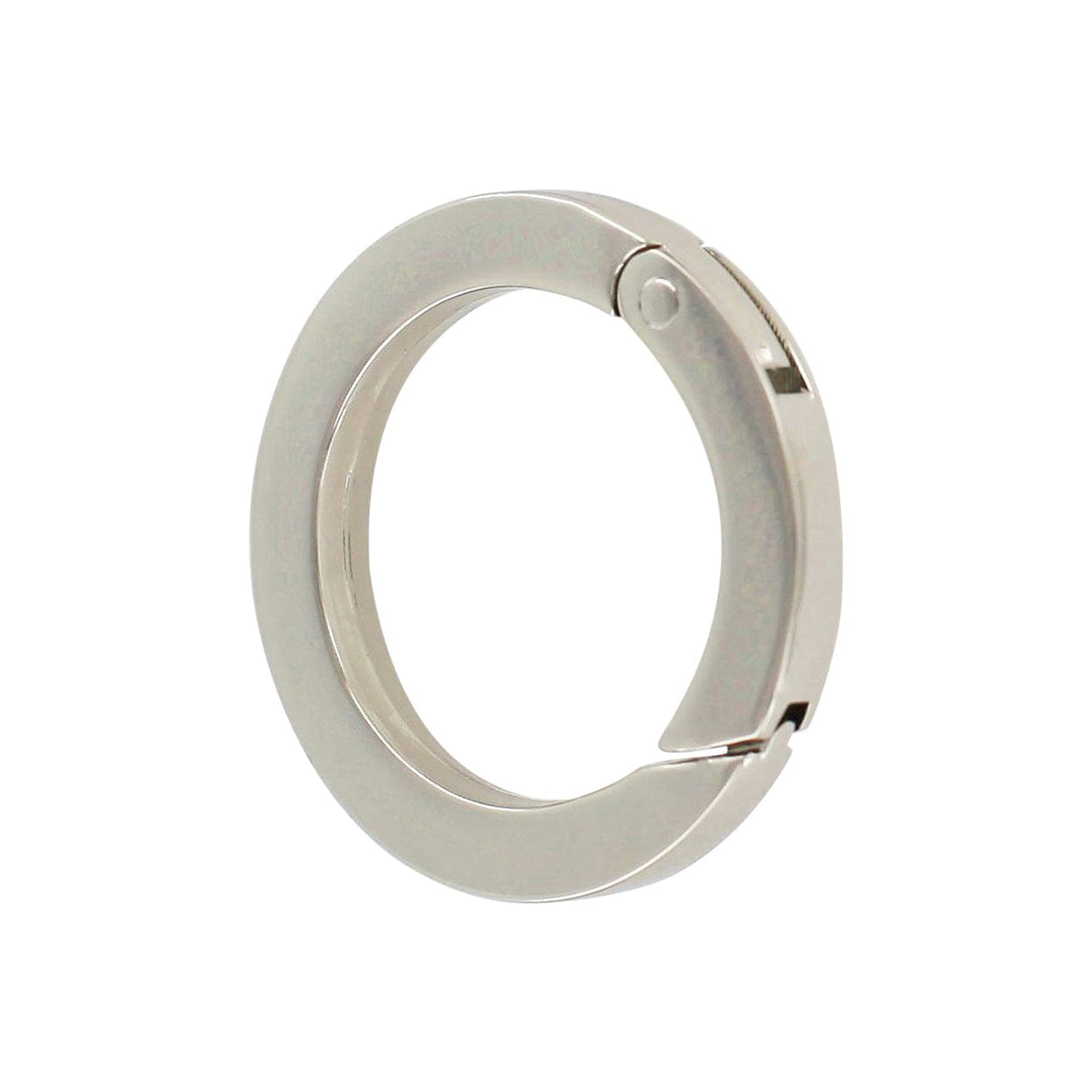1 1/4" Shiny Nickel, Spring Gate Round Ring, Zinc Alloy