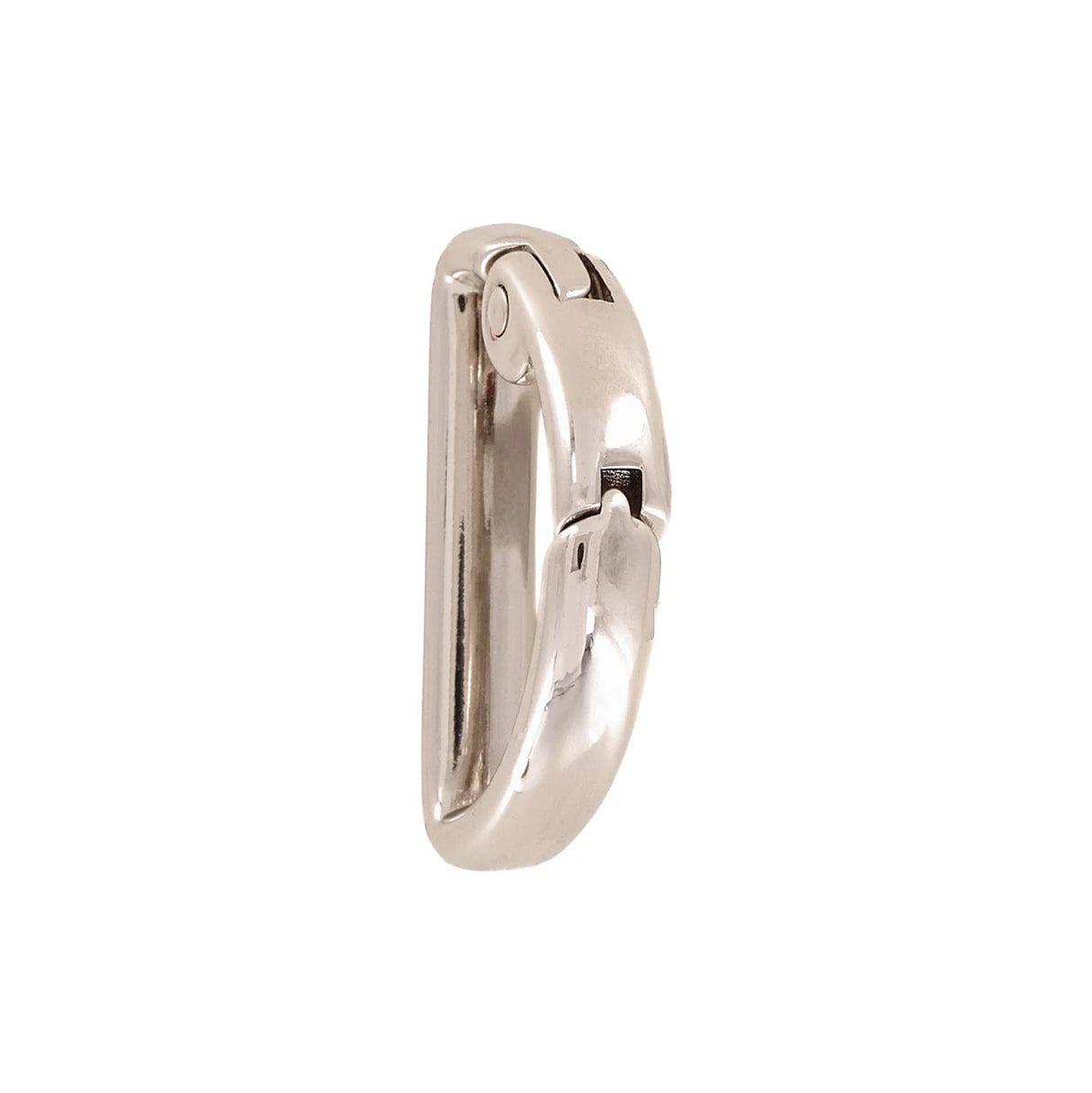 1 1/8" Shiny Nickel, Spring Gate D Ring, Zinc Alloy