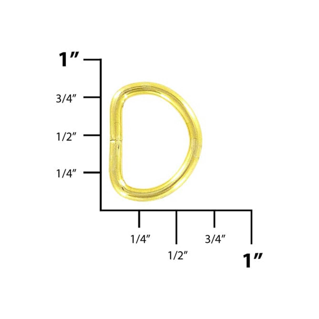 1/2" Brass, Split D Ring Light, Steel
