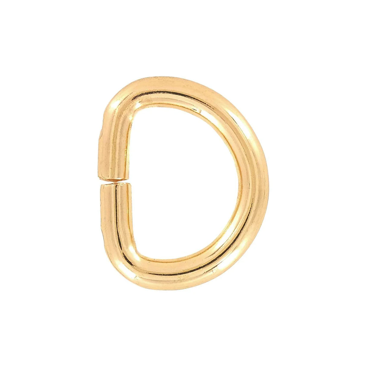 1/2" Shiny Gold, Split D Ring, Steel