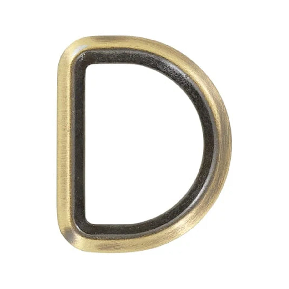 1 3/16" Antique Brass, Solid Beveled D Ring, Zinc Alloy
